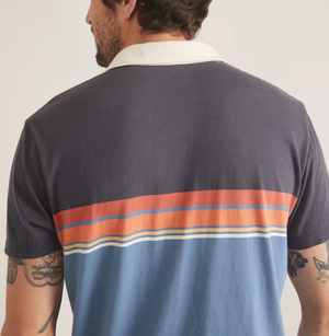 Engineered Stripe Polo - Mood Indigo Colorblock