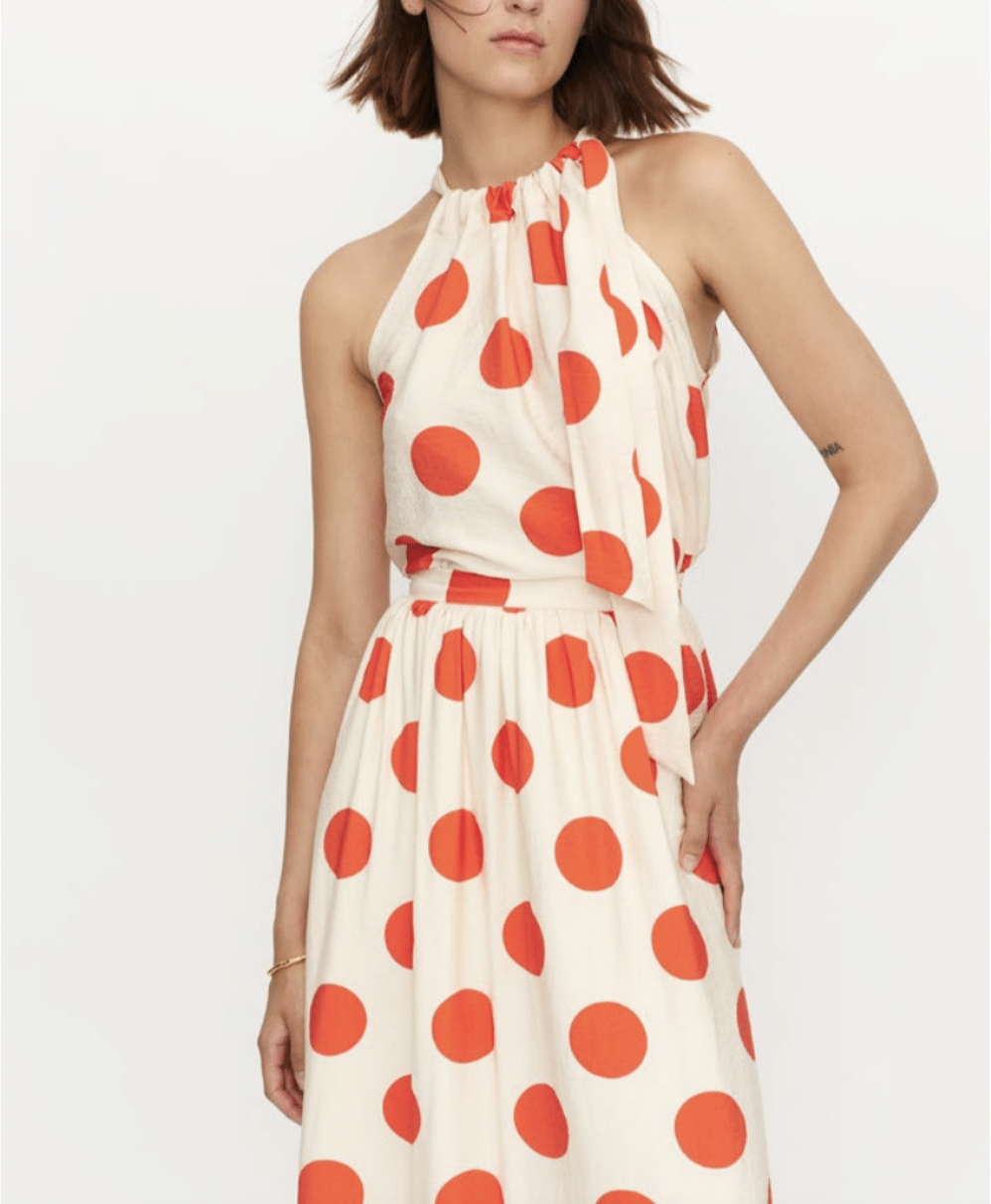 Polka Dot Sleeveless Top - Red/White