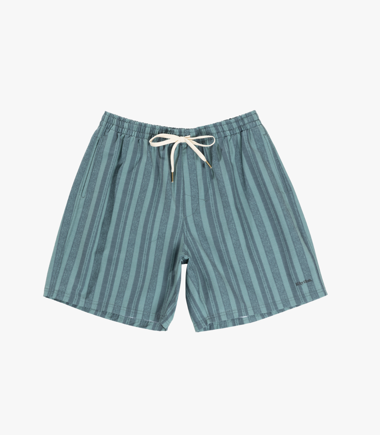 Paisley Stripe Beach Short - Vintage Green