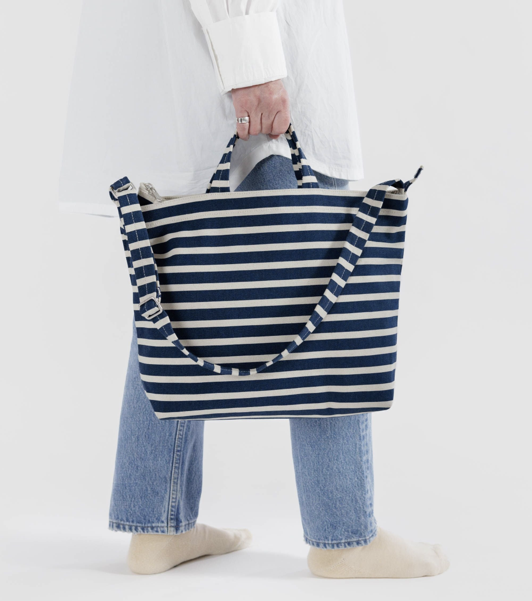 Horizontal Zip Duck Bag - Navy Stripe