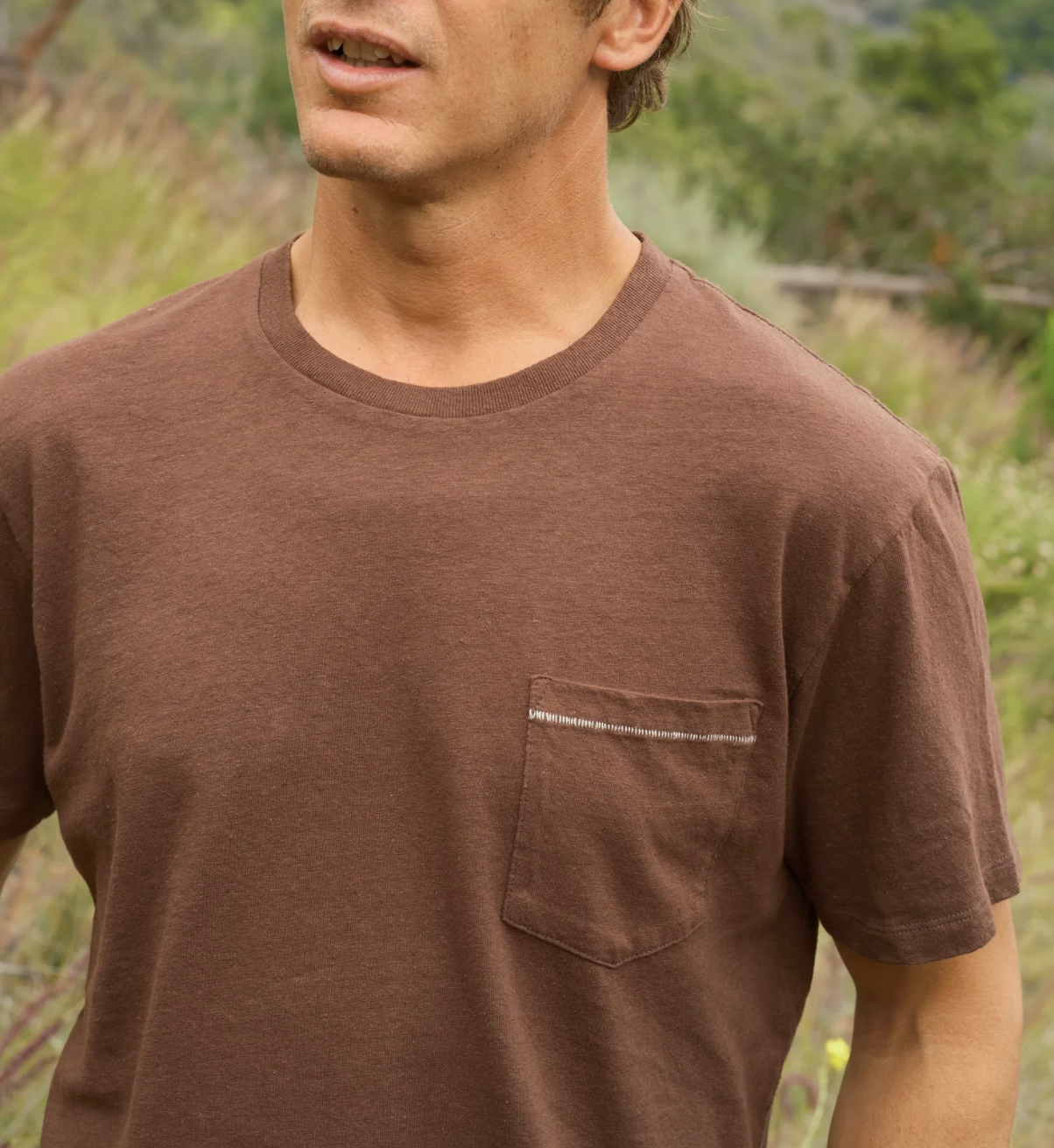 Hemp Pocket Tee - Brown