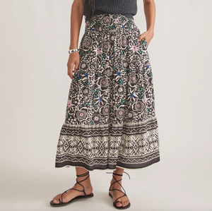 Corinne Maxi Skirt - Black Floral