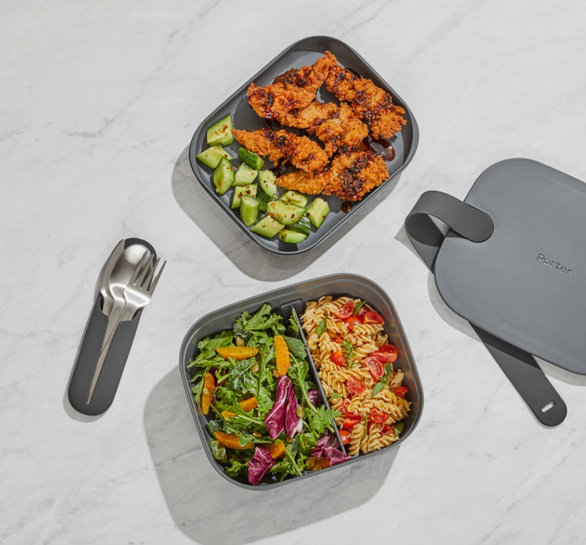 Bento Box Style Lunch Box - Charcoal