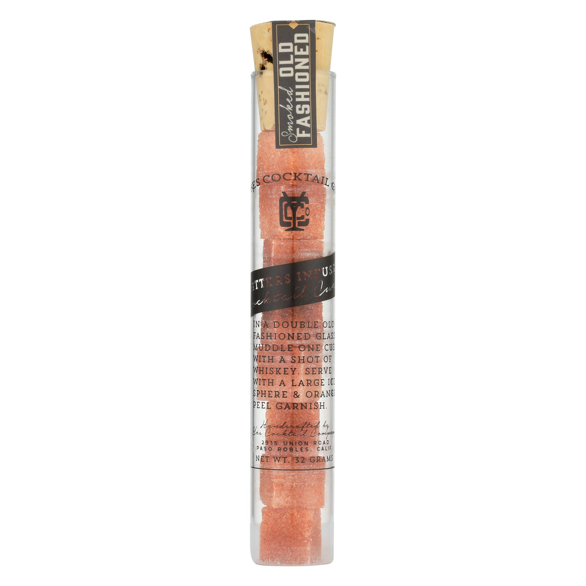 Cocktail stick with 'Old Fashioned' branding on a white background