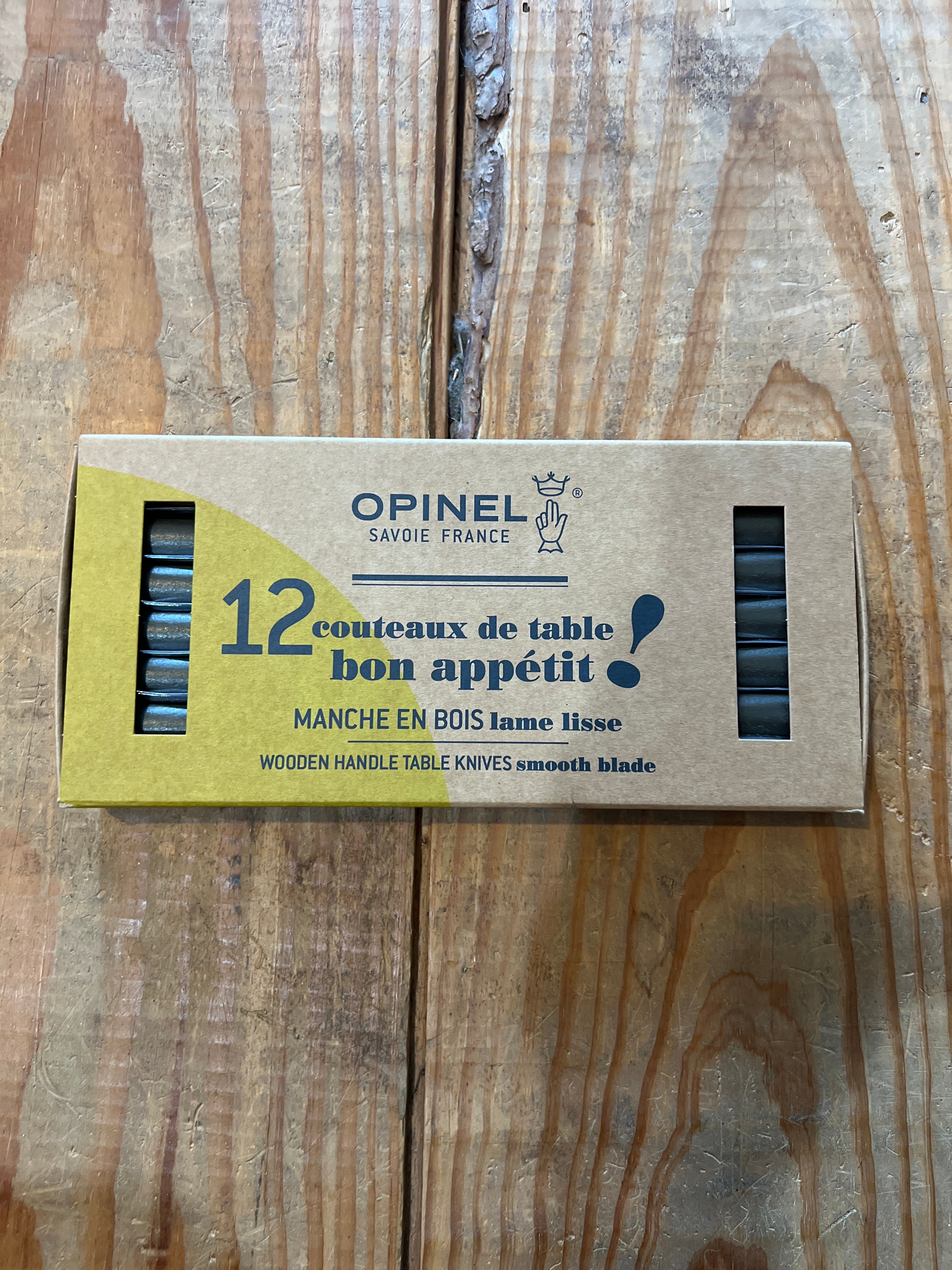 Opinel Bon Appétit wooden handle knife set of 12