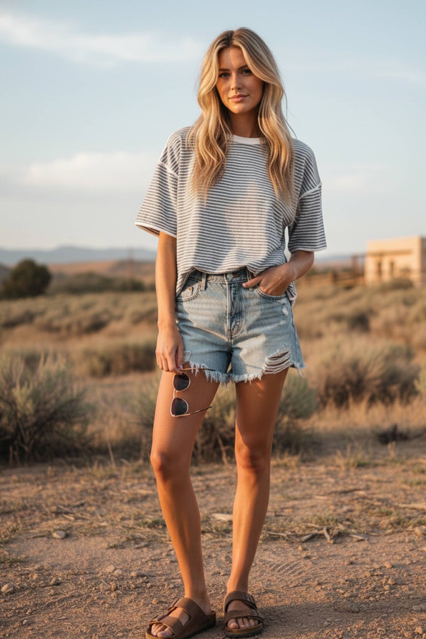 Striped Oversized Knit Top