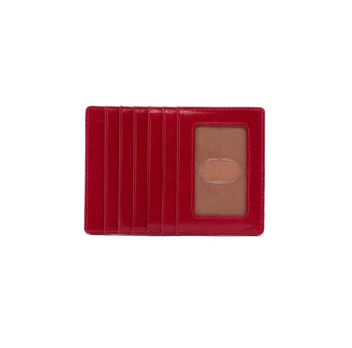 True Red Euro Slide Card Case - Polished Leather