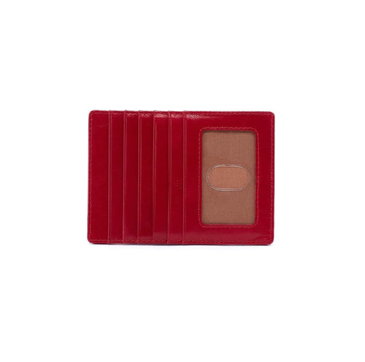 True Red Euro Slide Card Case - Polished Leather