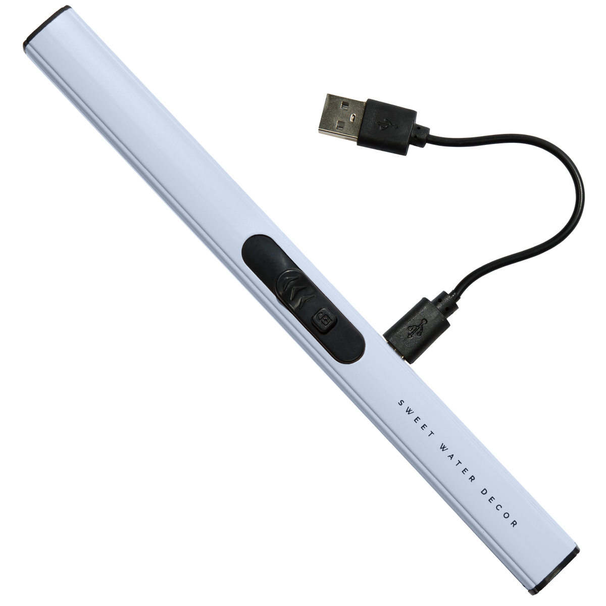 White LED strip light with USB connector on a white background, branded 'Sweet Water Decor'.