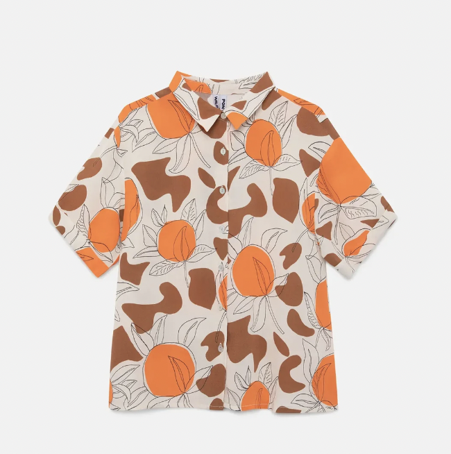 Floral Print Shirt - Oranges Café