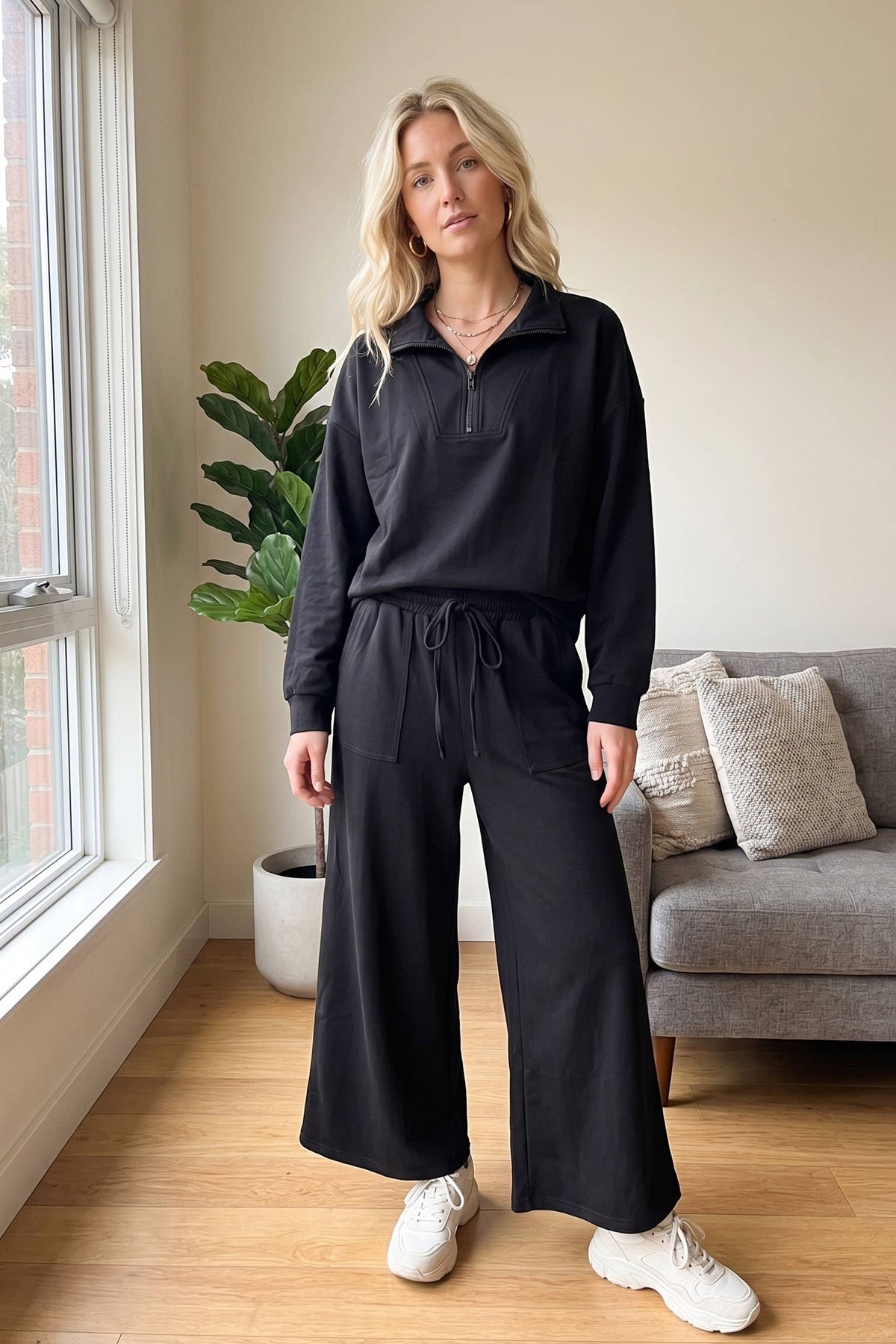 Pullover & Wide Leg Pants Set