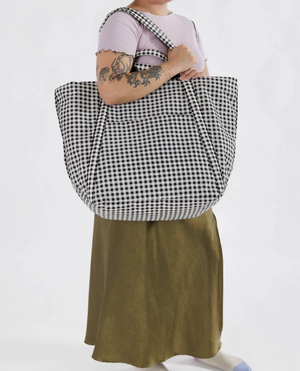 Travel Cloud Bag - Black & White Gingham