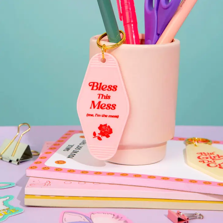 Bless This Mess Motel Tag Keychain