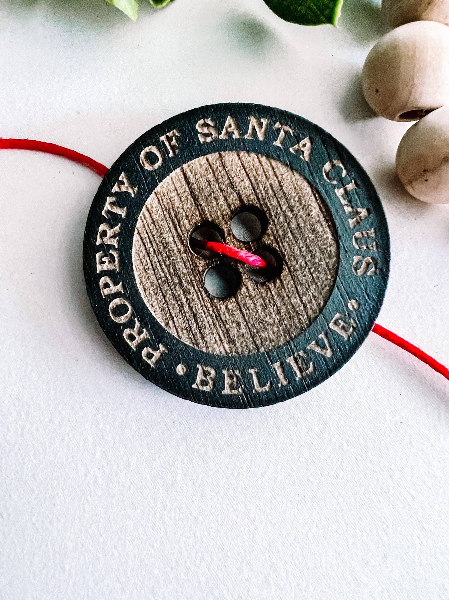 Santa's Button Ornament with Card Magic Button Christmas