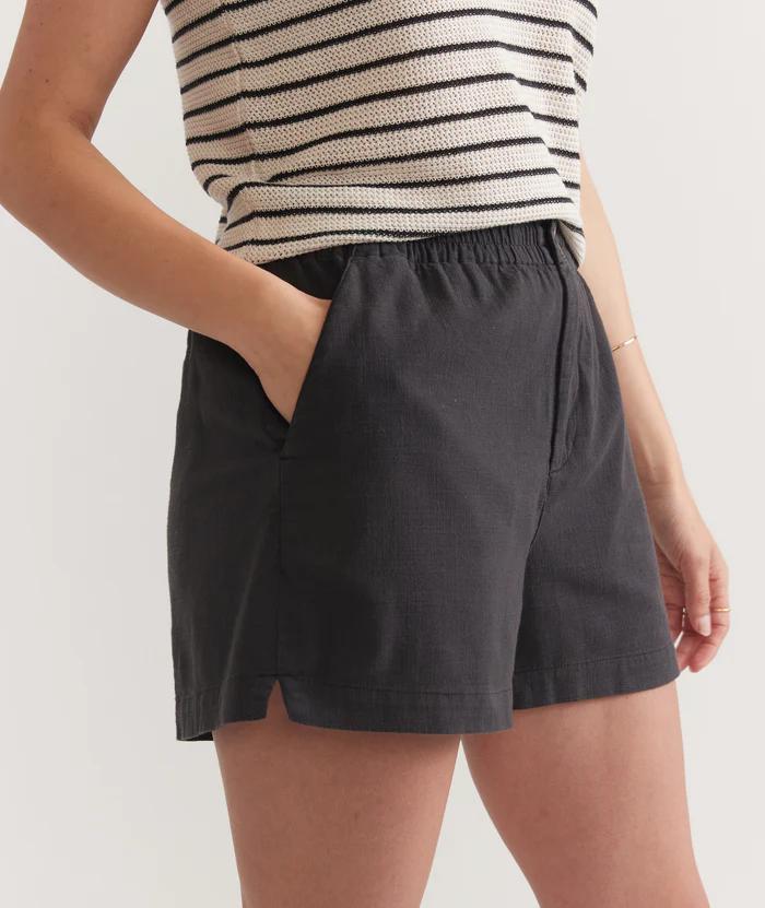 Elle Stretch Selvage Short - Faded Black