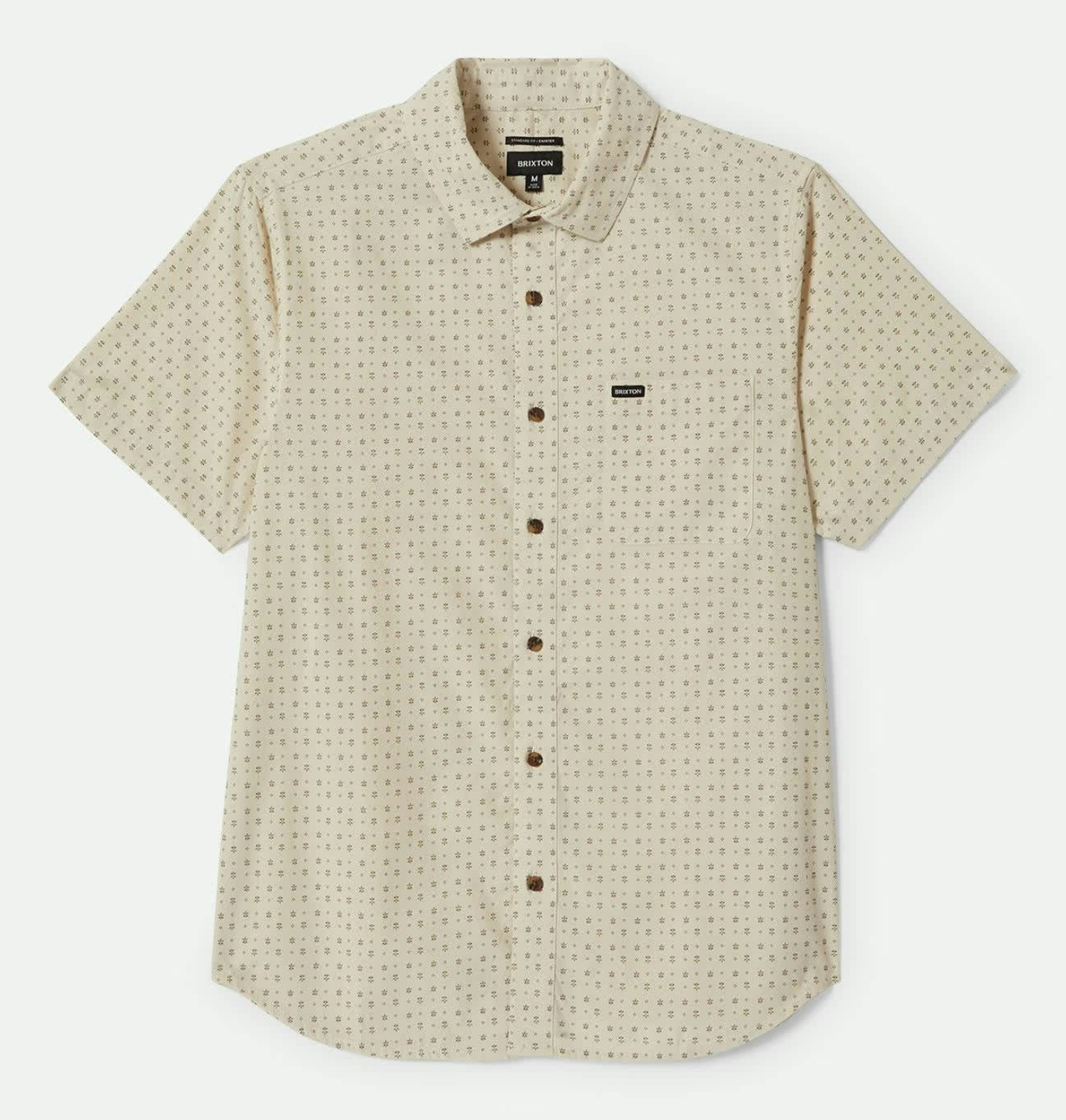 Charter Print S/S Woven Shirt - Off White Micro Floral