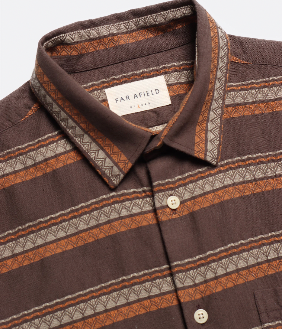 Classic Shirt - Slate Brown Peysa Stripe