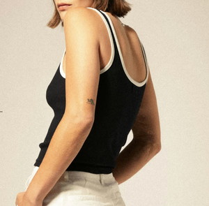 Ringer Organic A-Tank - Black/Off-White