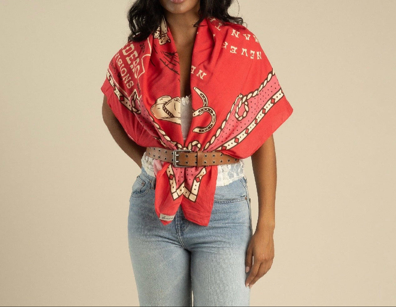 Never Was a Horse Red Bandana Scarf