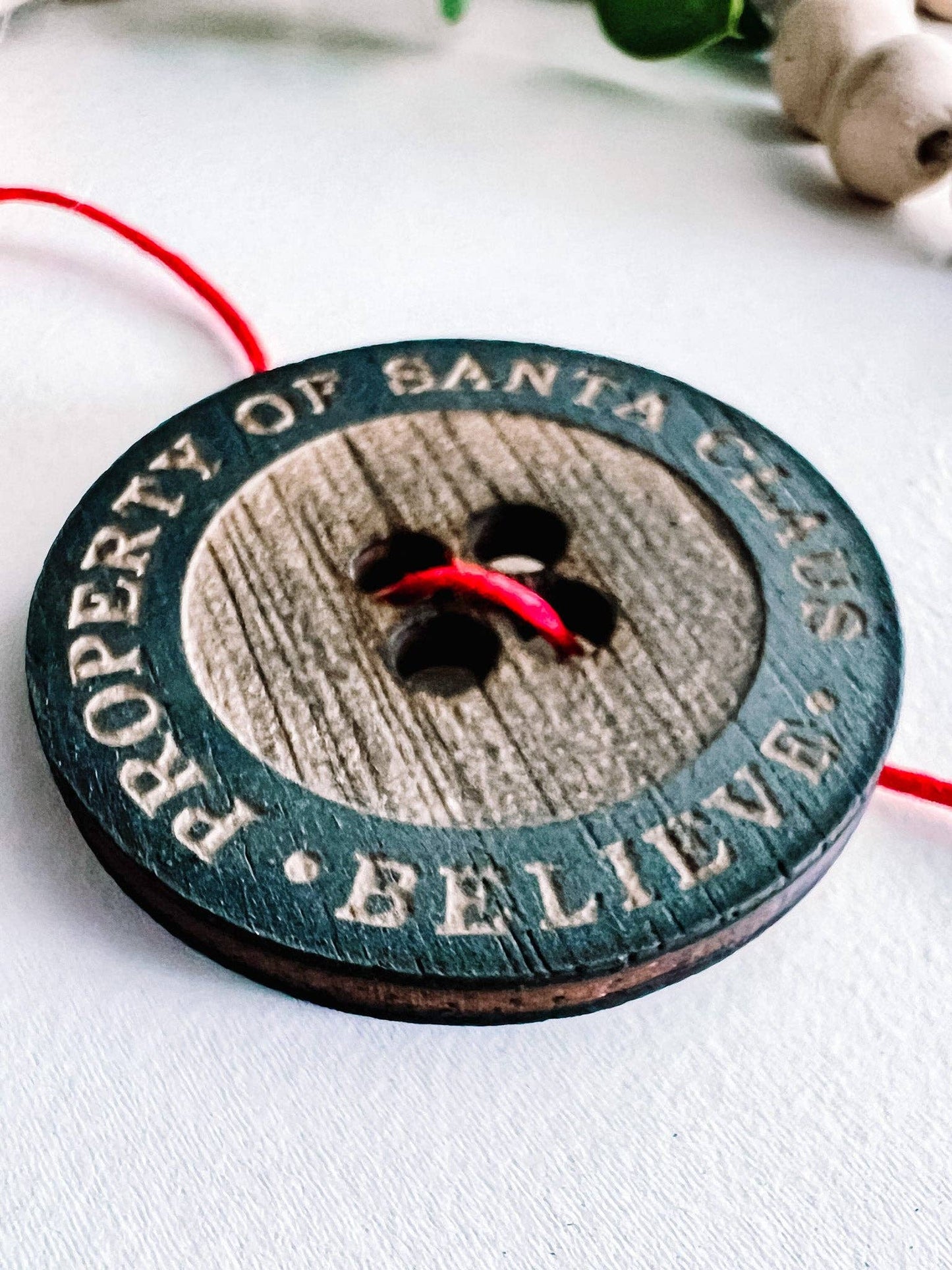 Santa's Button Ornament with Card Magic Button Christmas