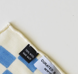 Wool Pocket Square - Blue Check