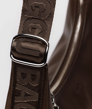Medium Recycled Leather Crescent Bag - Brown