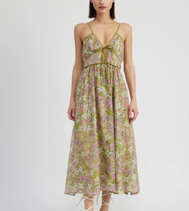 Sedna Midi Dress - Olive Pink