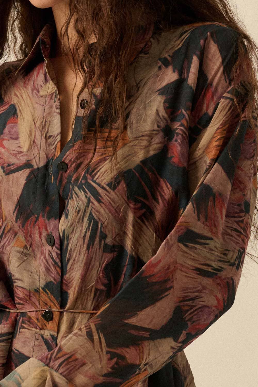 Olive Sunlit Abstract Romper