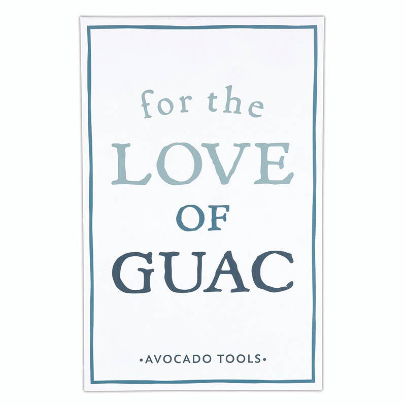 Poster with 'For the Love of Guac' text and Avocado Tools branding on a white background