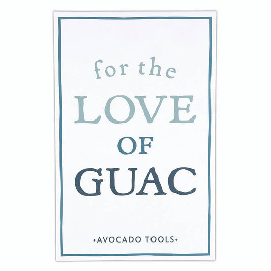 Poster with 'For the Love of Guac' text and Avocado Tools branding on a white background