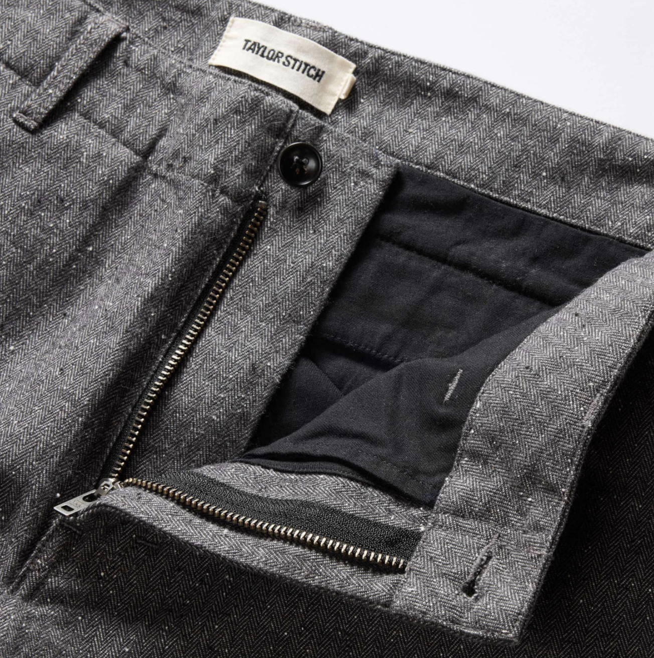 The Carnegie Pant - Granite Herringbone