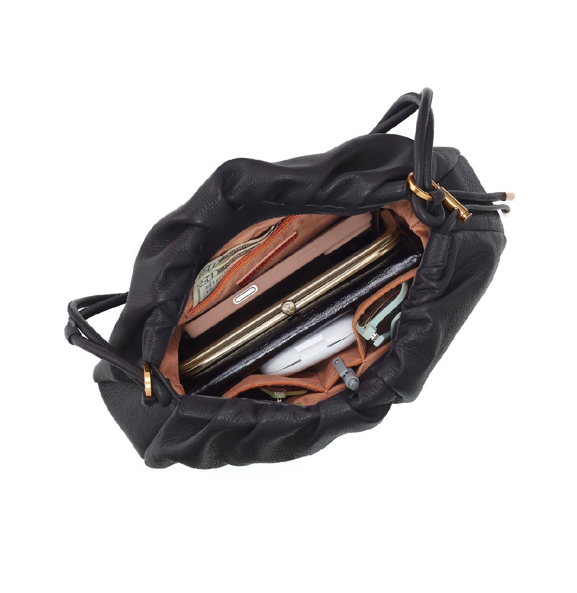 Black Isabelle Shoulder - Pebbled Leather