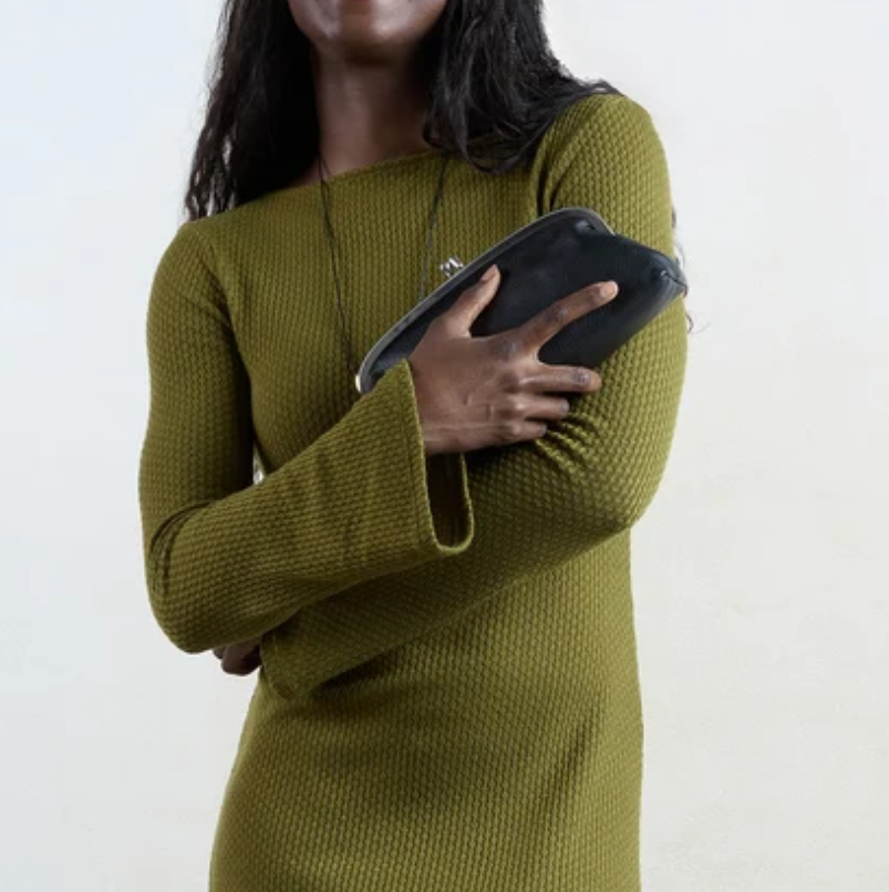 Black Alba Frame Small Shoulder - Pebbled Leather