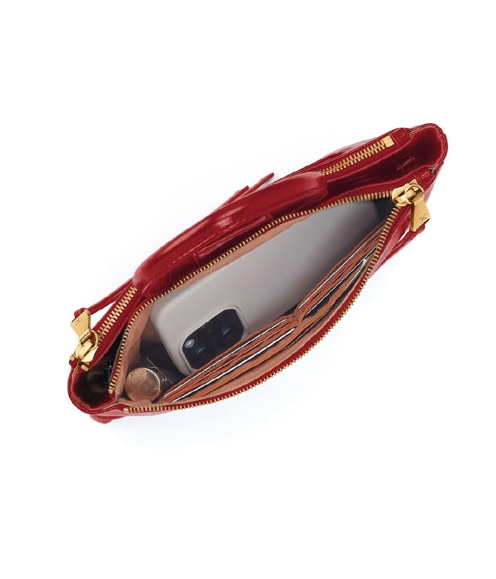 True Red Sable Crossbody -Polished Leather