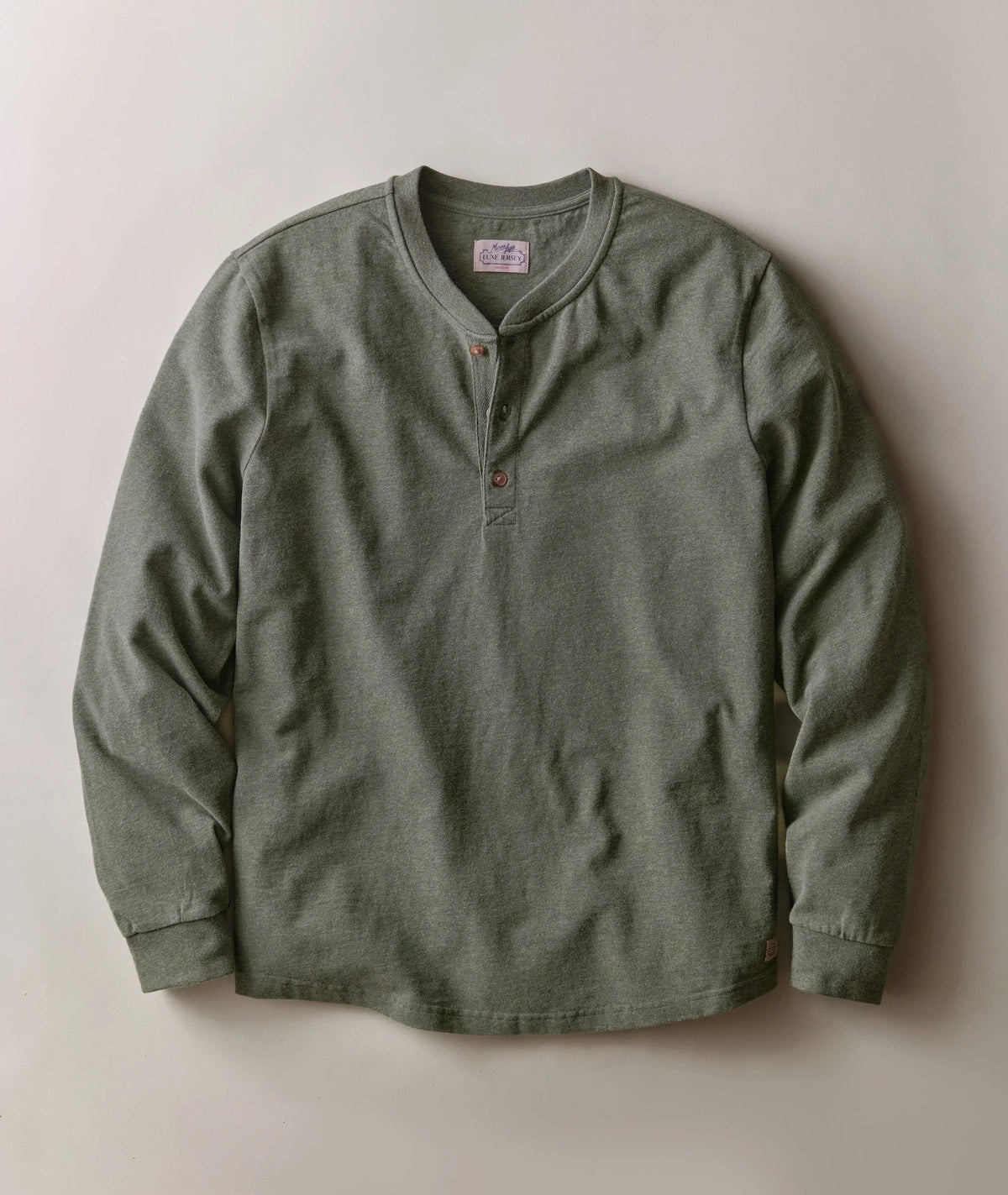 Balsam Green Heather Luxe Jersey Henley
