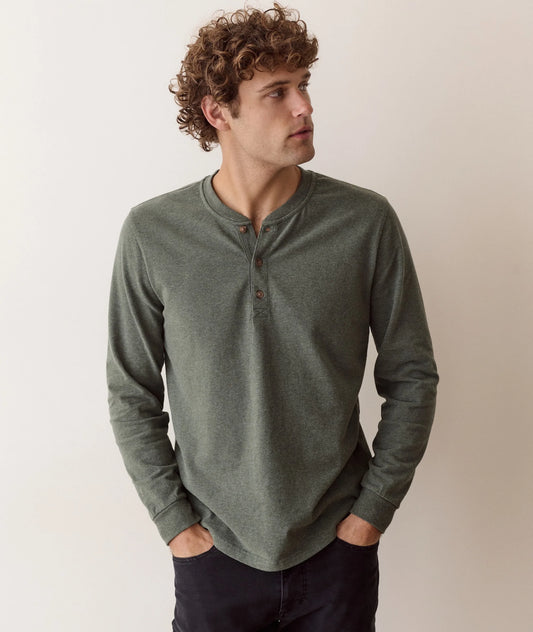 Balsam Green Heather Luxe Jersey Henley