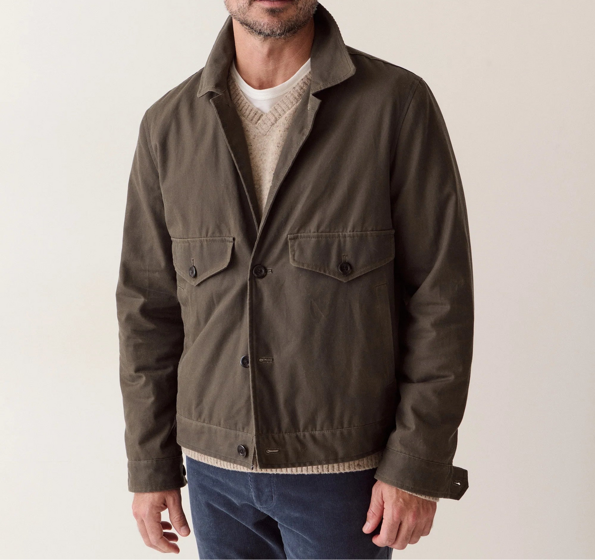The Sawyer Waxed Trucker Jacket - Olive