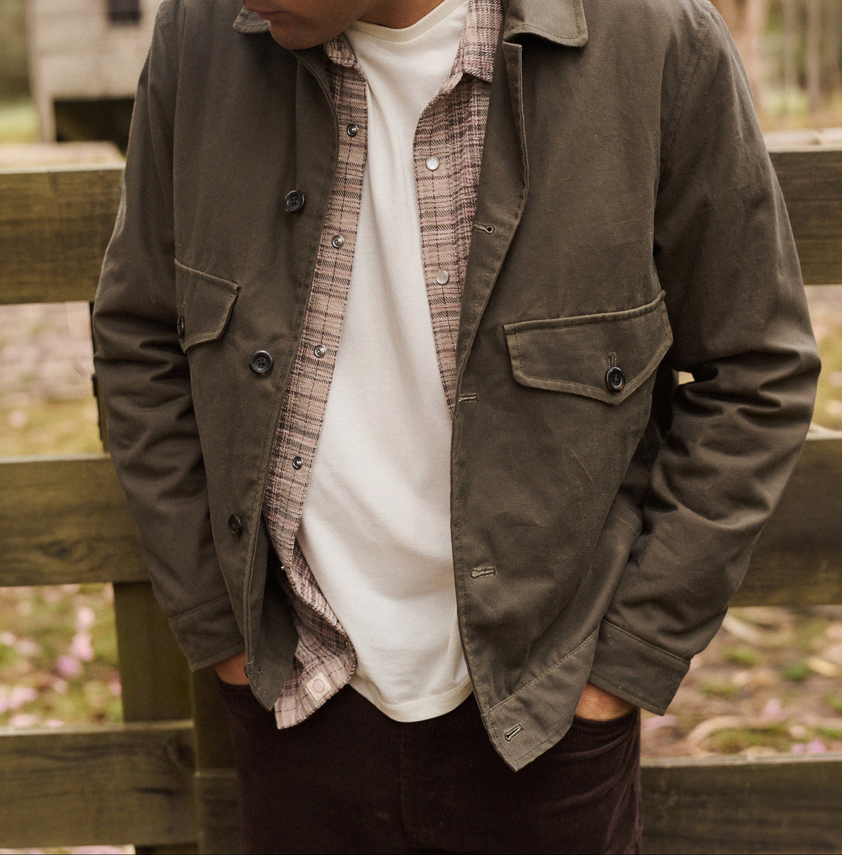 The Sawyer Waxed Trucker Jacket - Olive