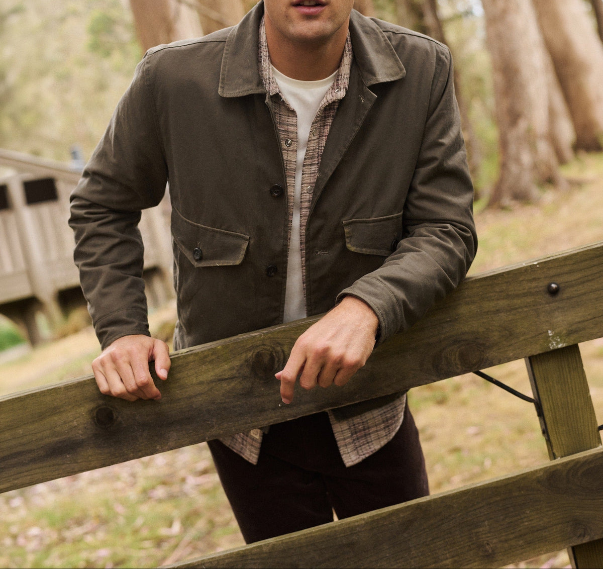 The Sawyer Waxed Trucker Jacket - Olive