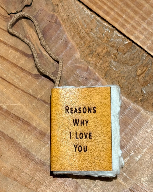 Little Book Ornament with Cotton Hanger - “Reasons Why I Love You”