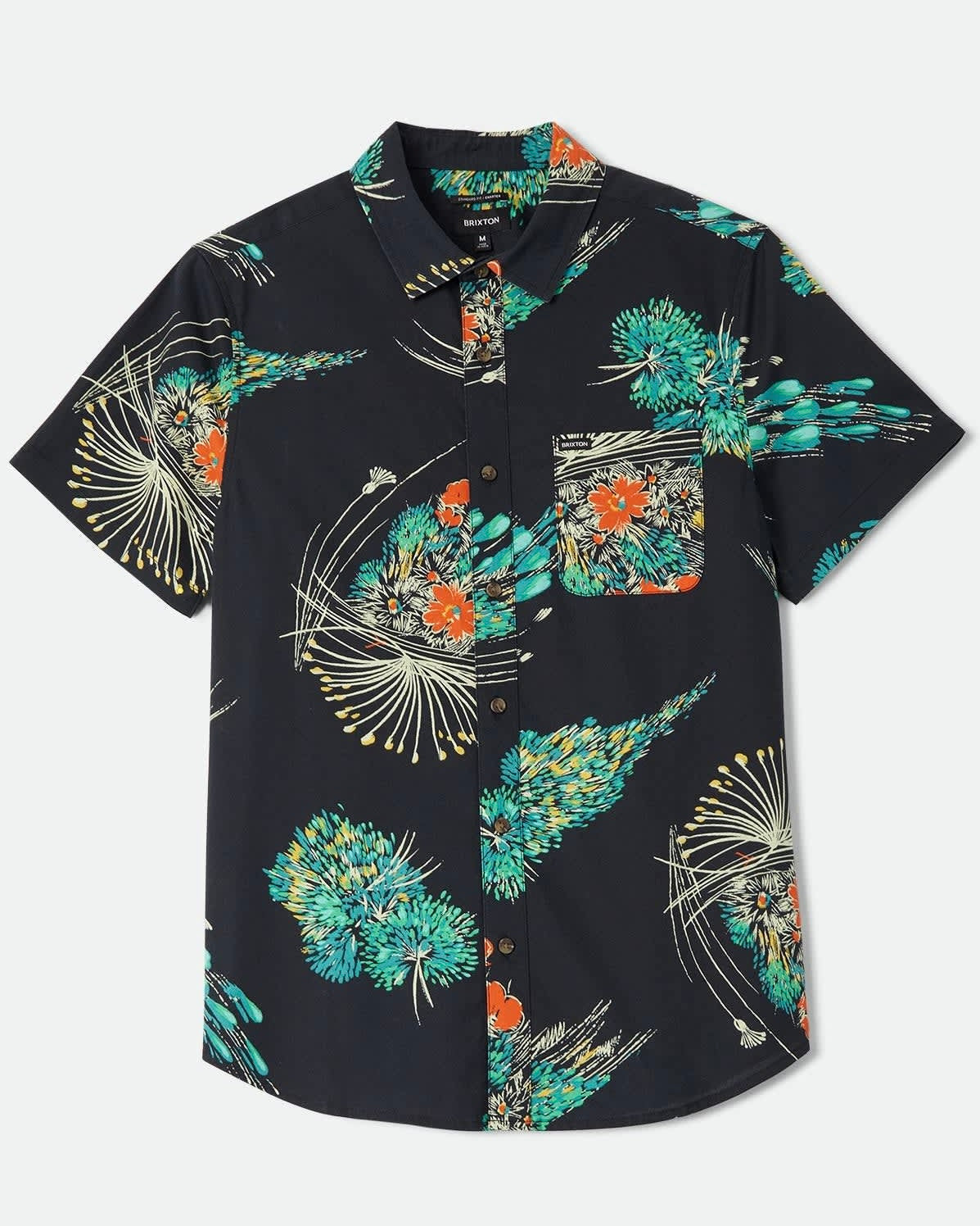Black Floral Charter Print Shirt