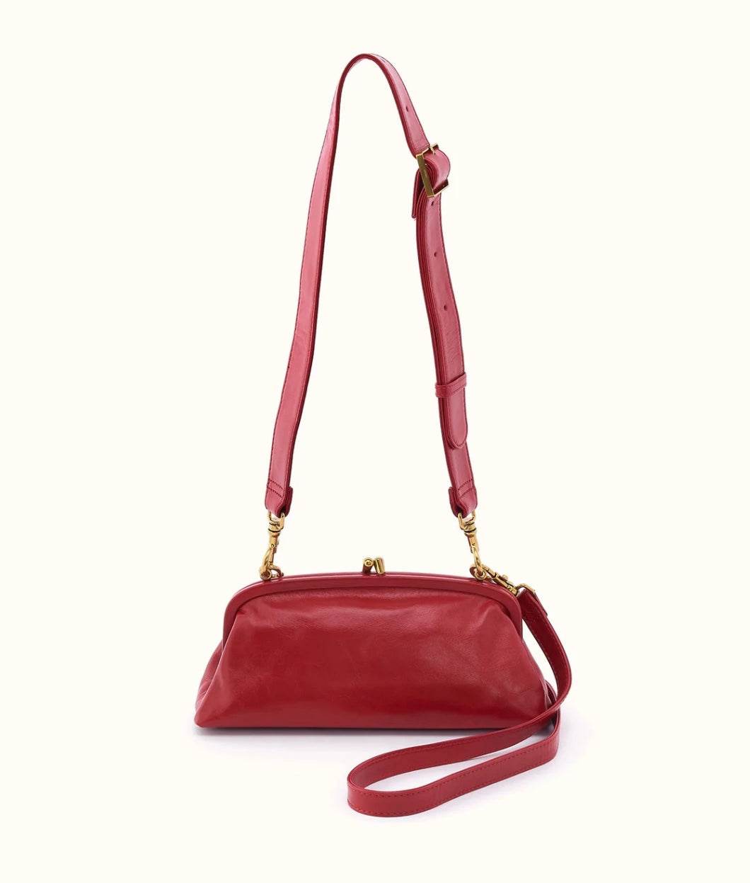 True Red Alba Frame Small Shoulder - Polished Leather