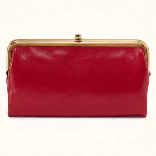 True Red Lauren Clutch Wallet - Polished Leather