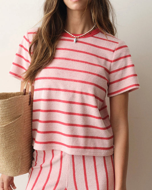 Red Stripe Beach Terry Crewneck