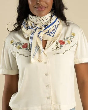 Madre Del Desierto Blue Bandana Scarf