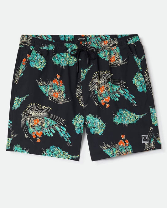 Black Floral Everyday Hybrid Short 7"