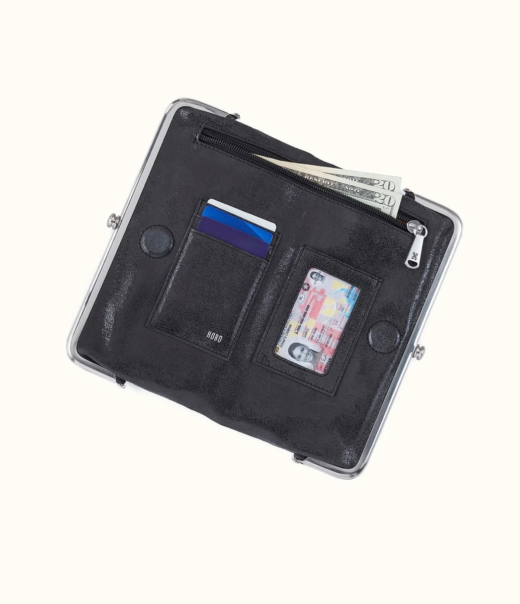 Black Lauren Clutch Wallet - Buffed Leather