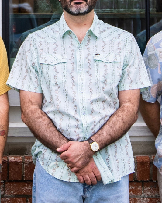 Mint Hibiscus H Bar B Snapshirt