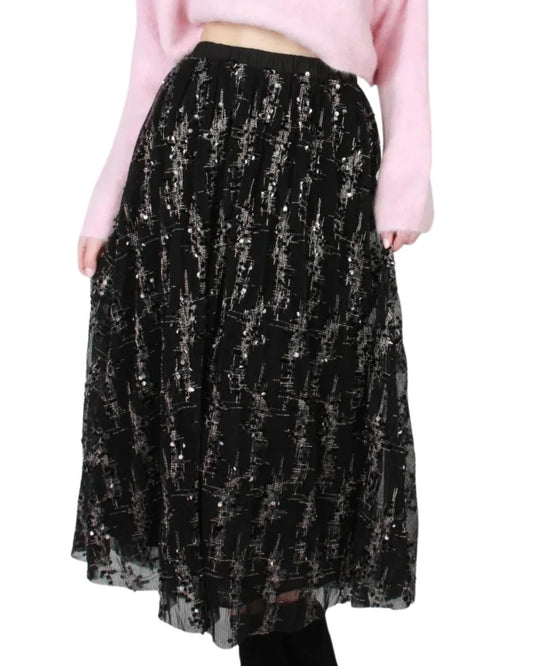 Black Sync Midi Skirt
