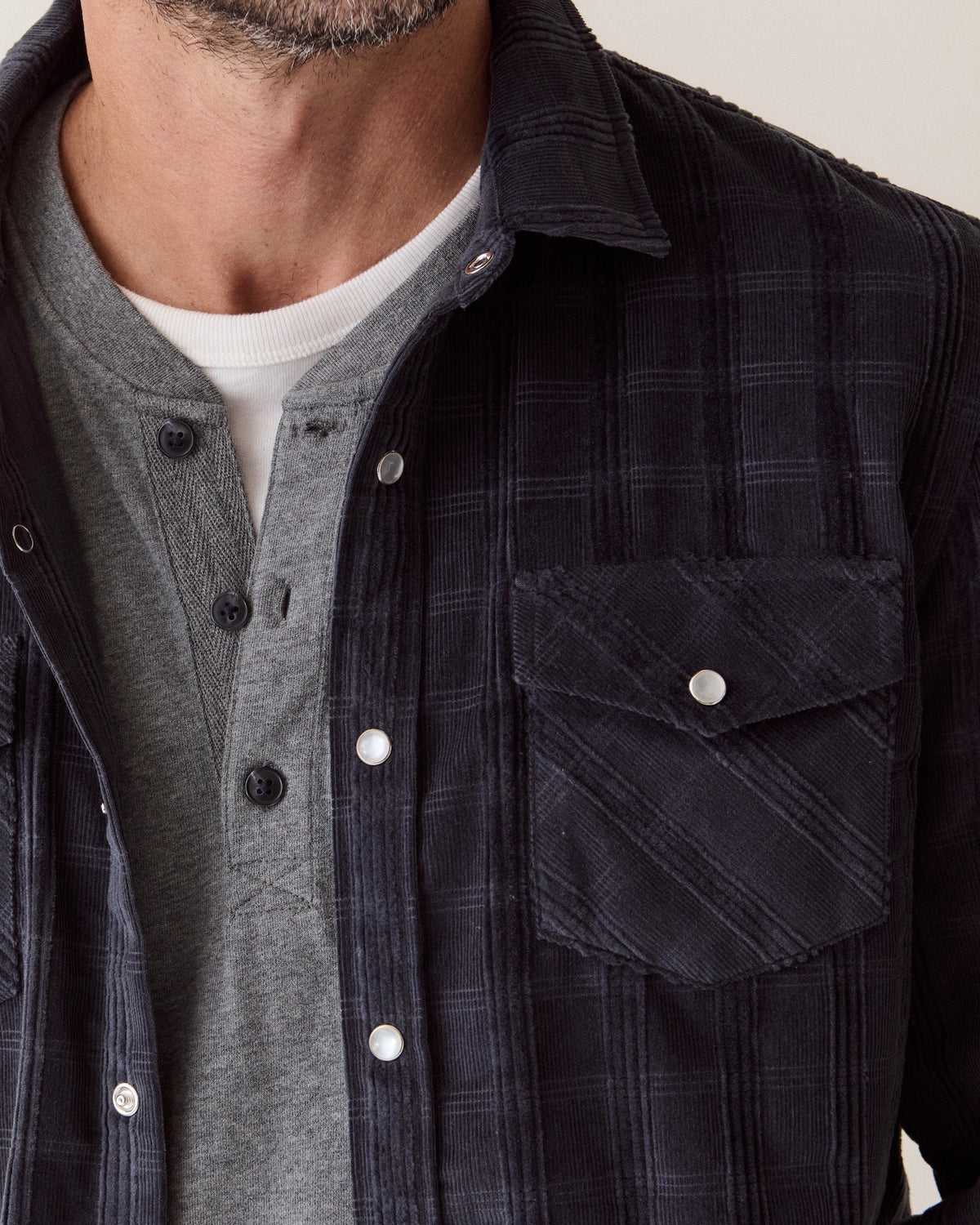 Navy Clark Corduroy Shirt